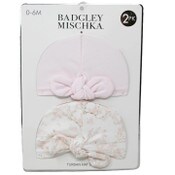 Wholesale - 2pc Knot Hats -Light Pink & Floral Print C/P 24, UPC: 195010126670